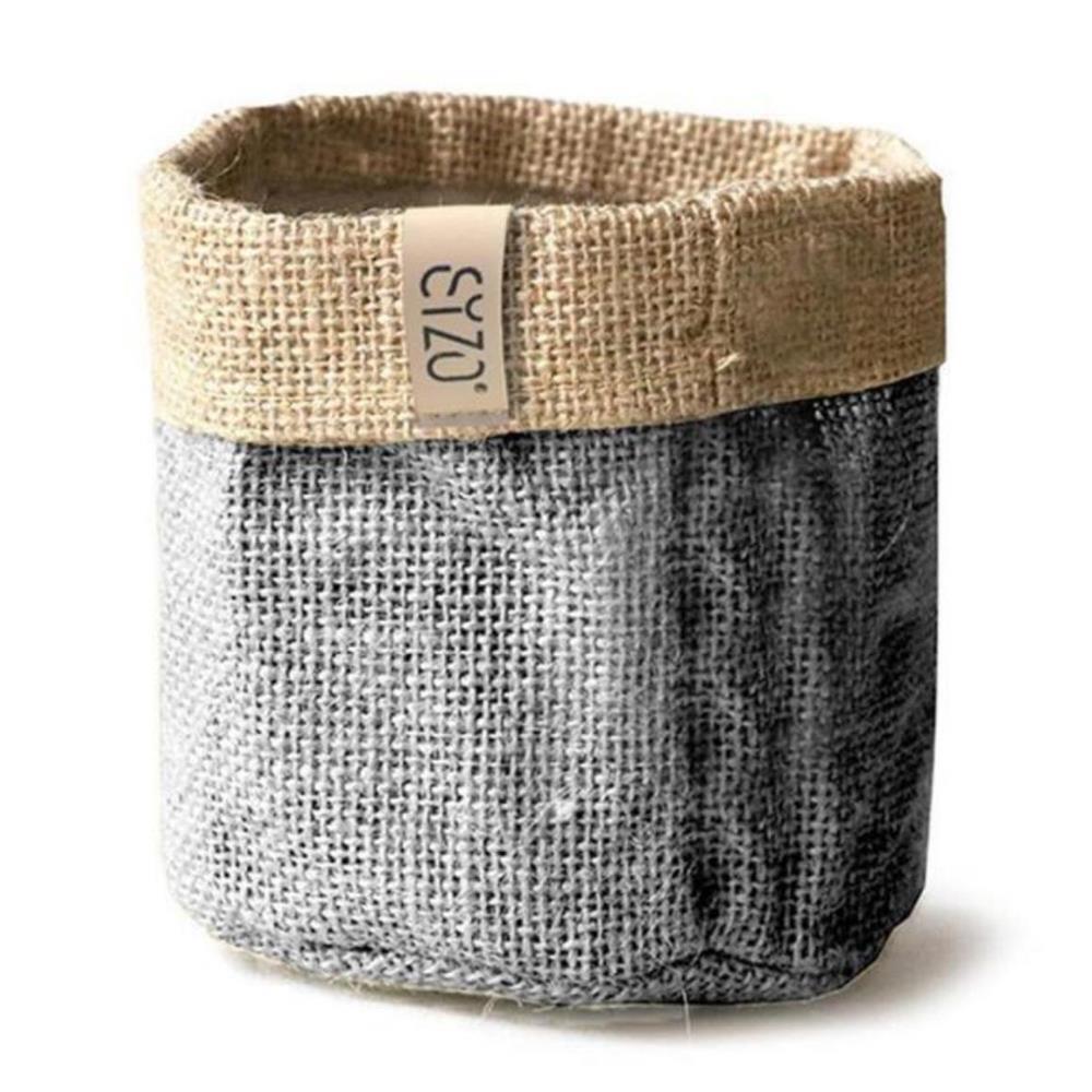 Sizo Sizo Sac à Plantes en Jute Imperméable 30 cm Gris