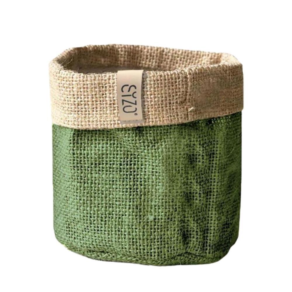 Sizo Sizo Sac à Plantes en Jute Imperméable 25 cm Vert Olive
