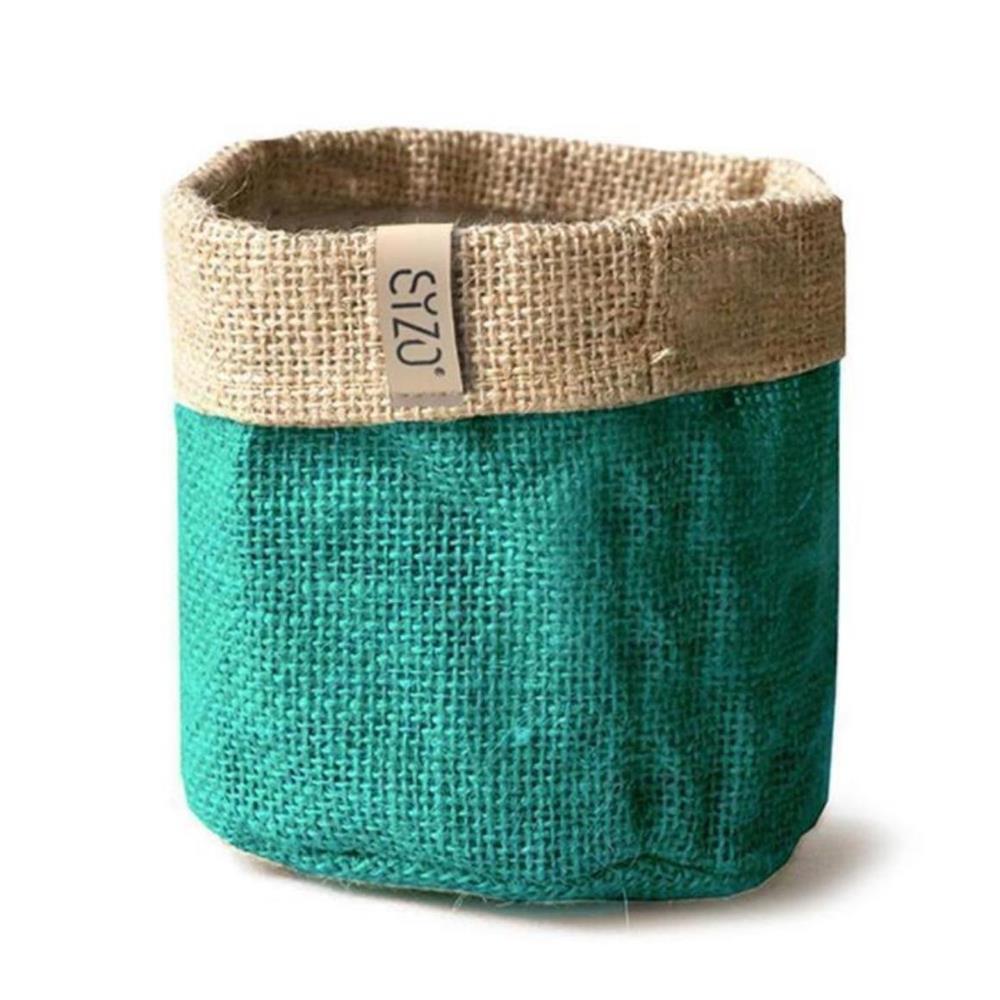 Sac à plantes en jute imperméable Sizo 20 cm pétrole