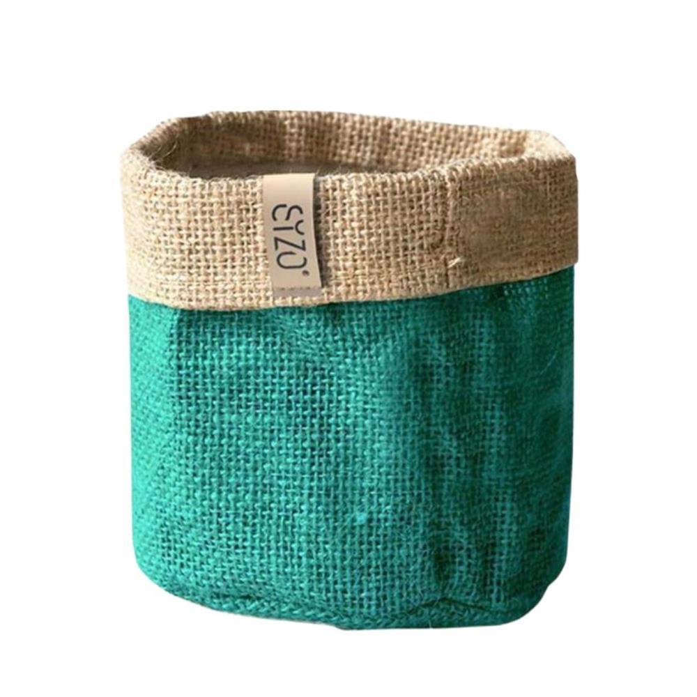 Sac à plantes en jute imperméable Sizo 25 cm pétrole