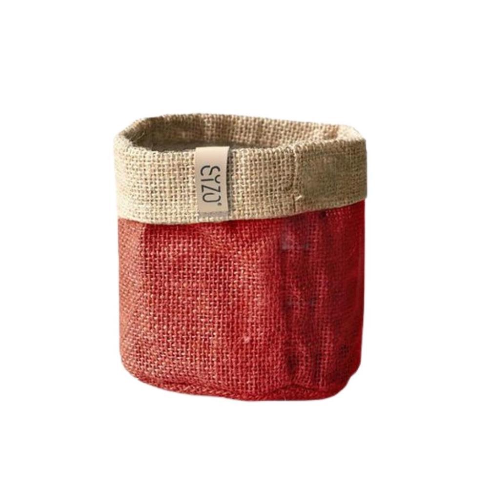 Sac à plantes en jute imperméable Sizo 15 cm rouge