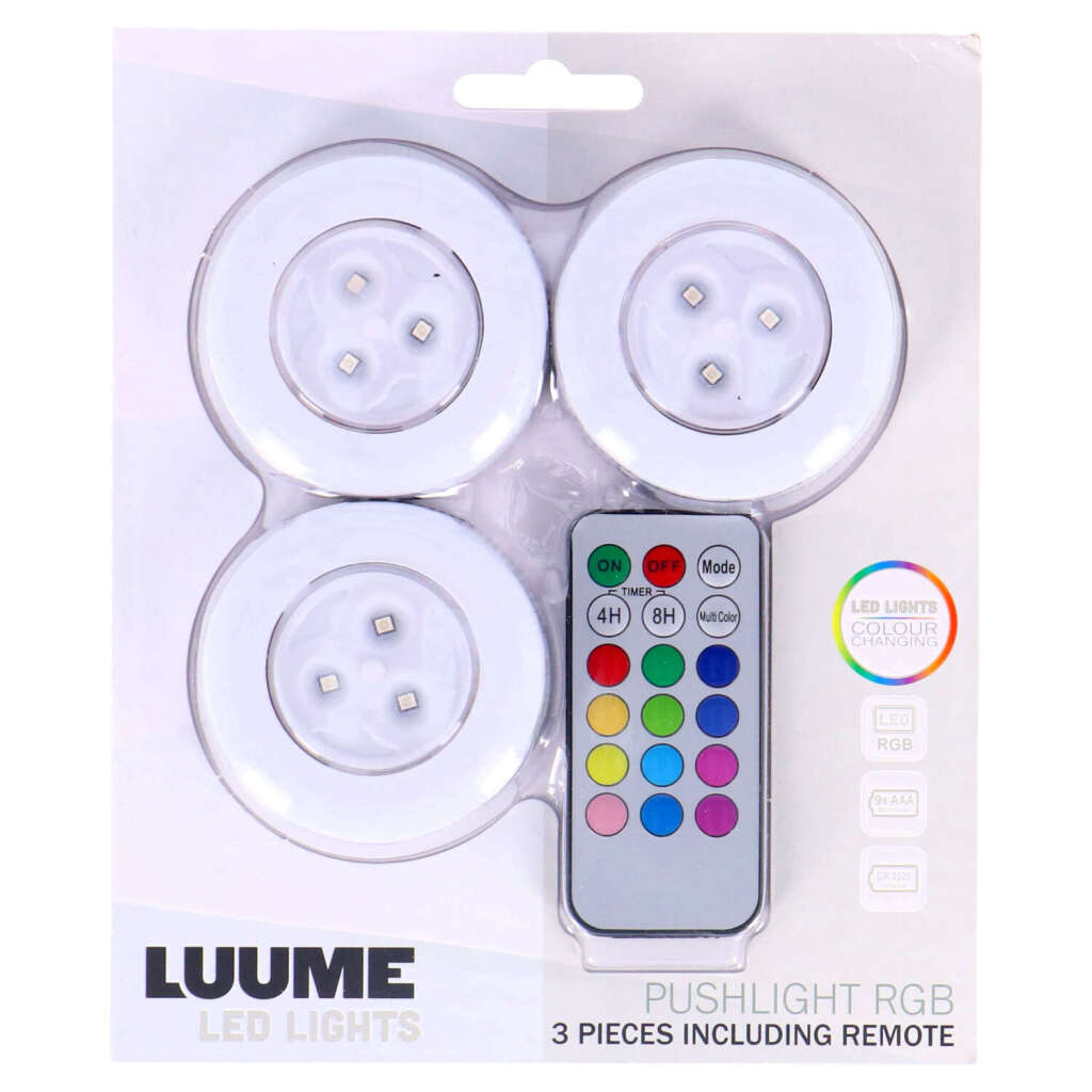 Lampes à pression LED Luume autocollantes 3 pièces