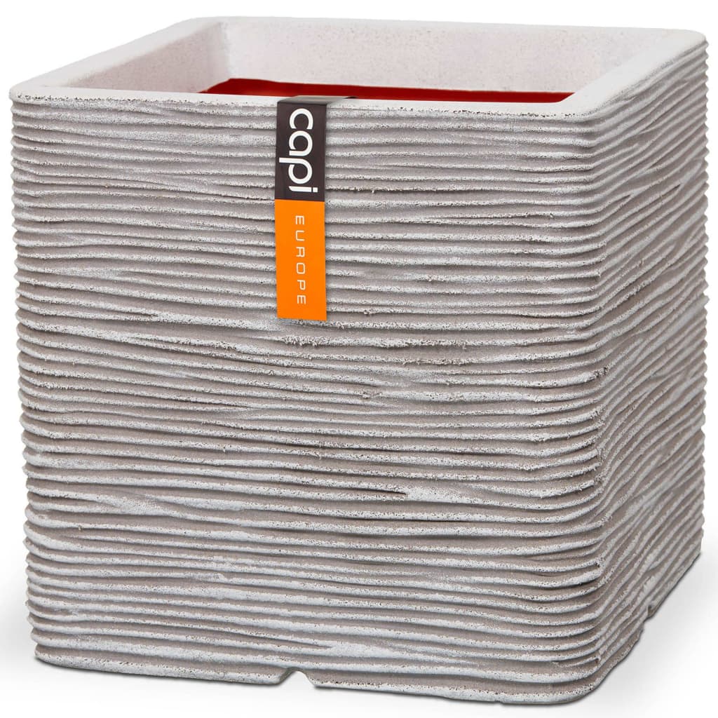 Capi Planter Nature Rib Square 40x40 cm Ivory -colore Kofi903