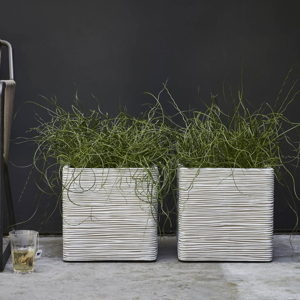 Capi Planter Nature Rib Square 40x40 cm Ivory -colore Kofi903