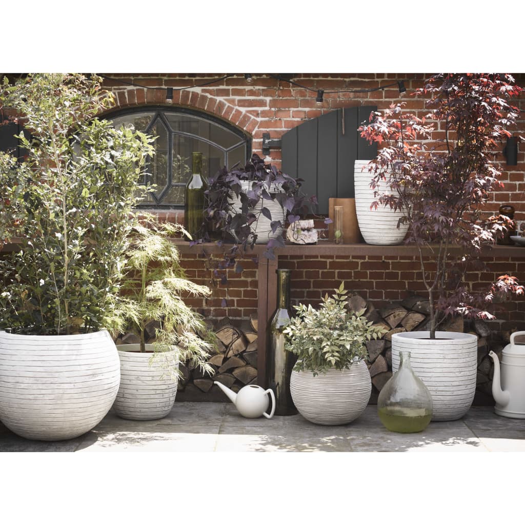 Capi Flowerpot Nature Rib Sphérique 40x32 cm Ivory -colore Kofi270