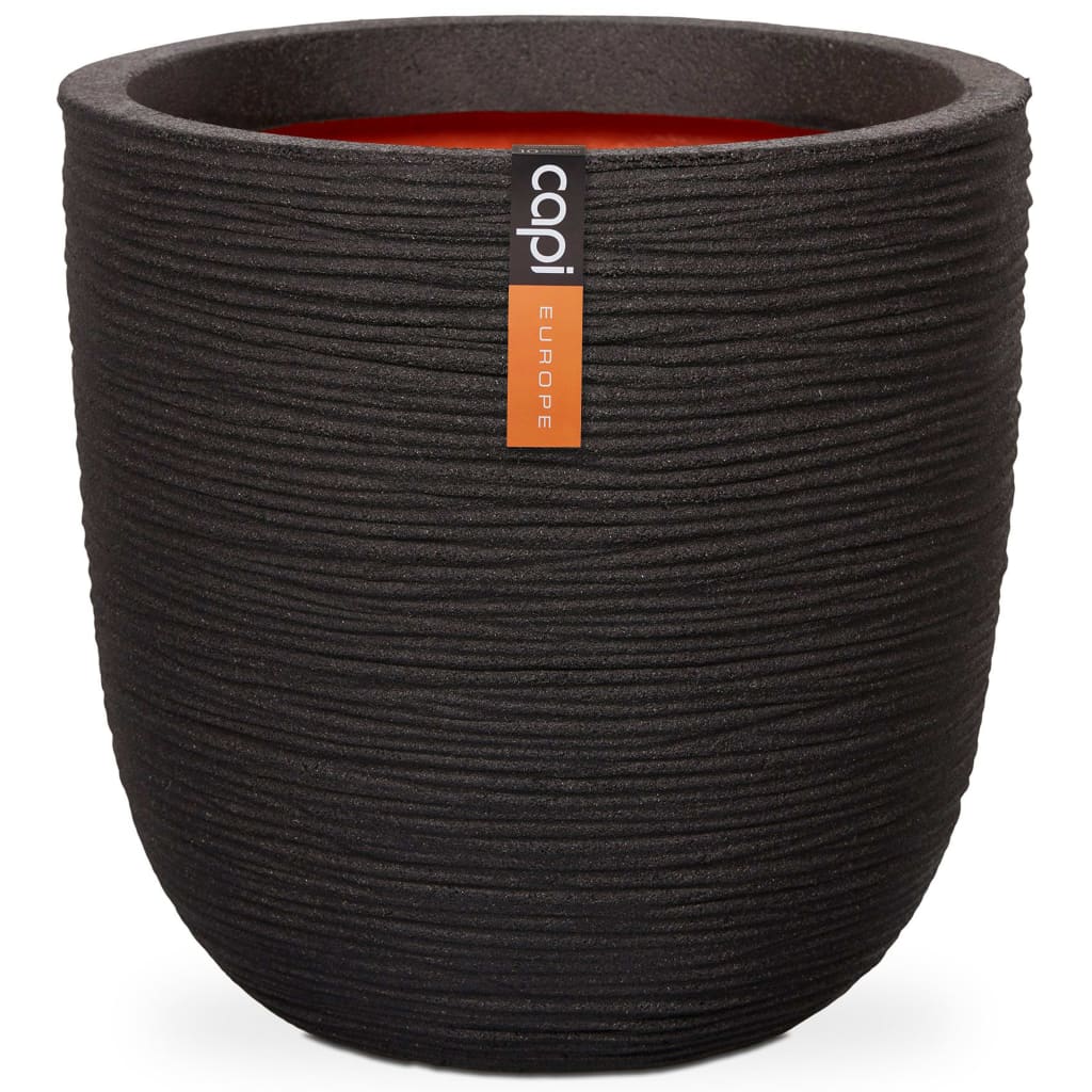 Capi Flowerpot Nature Rib 54x52 cm Black Kblr935