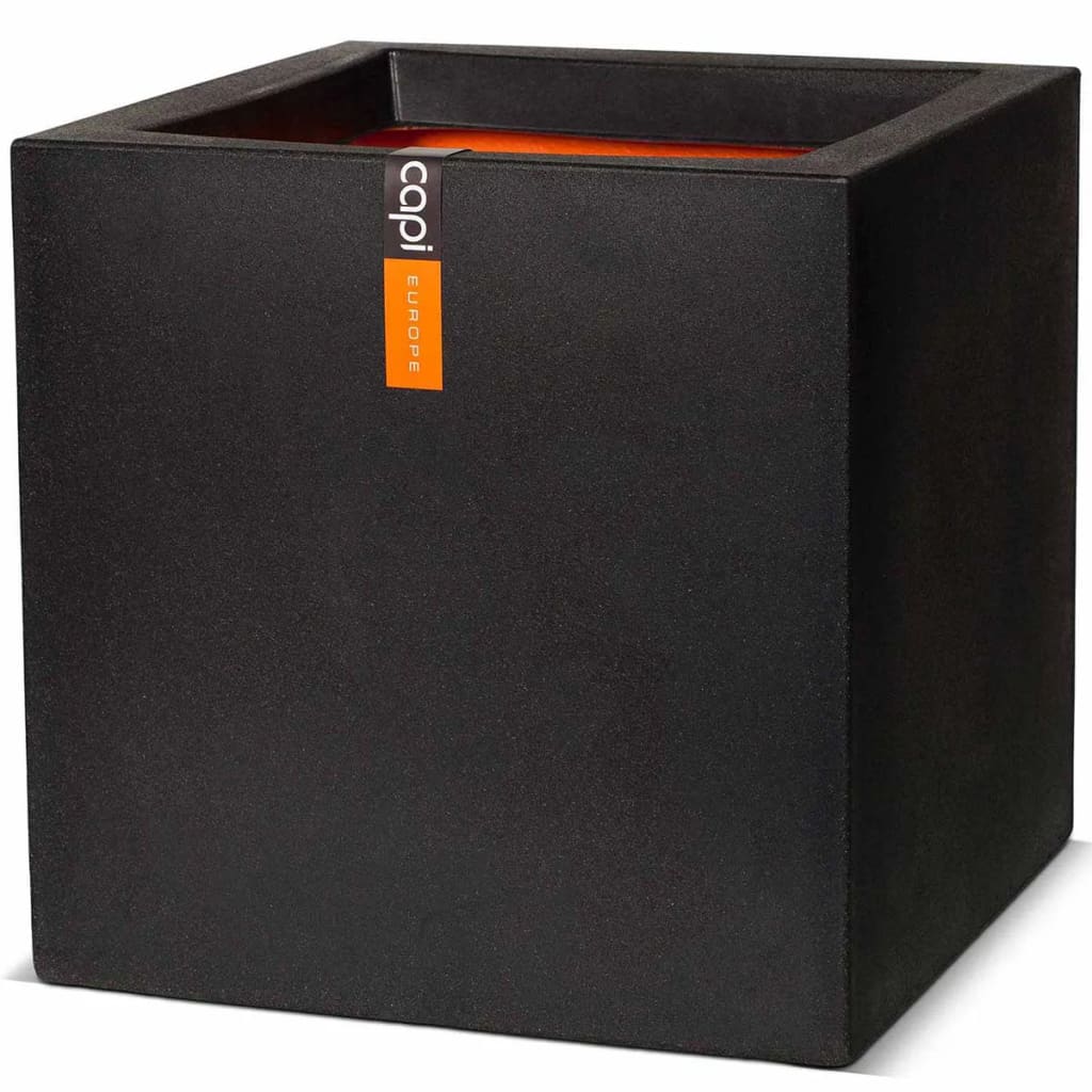 Capi Planter Urban lisse carré 50x50x50 cm noir KBL904
