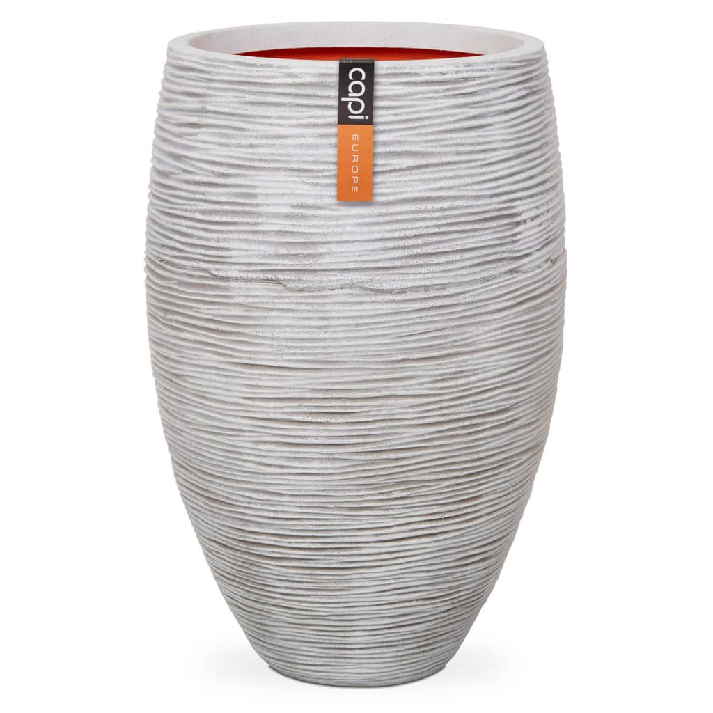 Capi Flowerpot Nature Rib Elegant Deluxe 45x72 cm Ivory -Colored