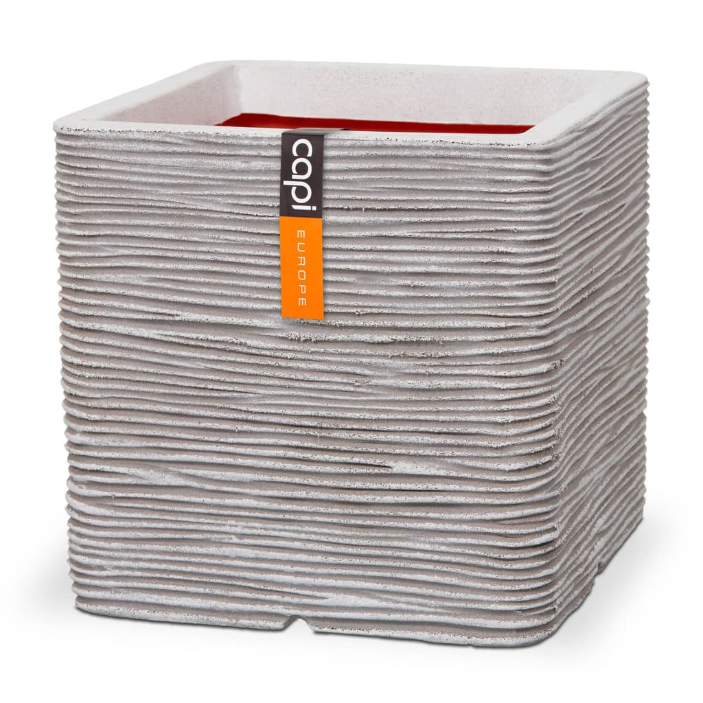 Capi Planter Nature Rib Square 50x50 cm coloré ivoire
