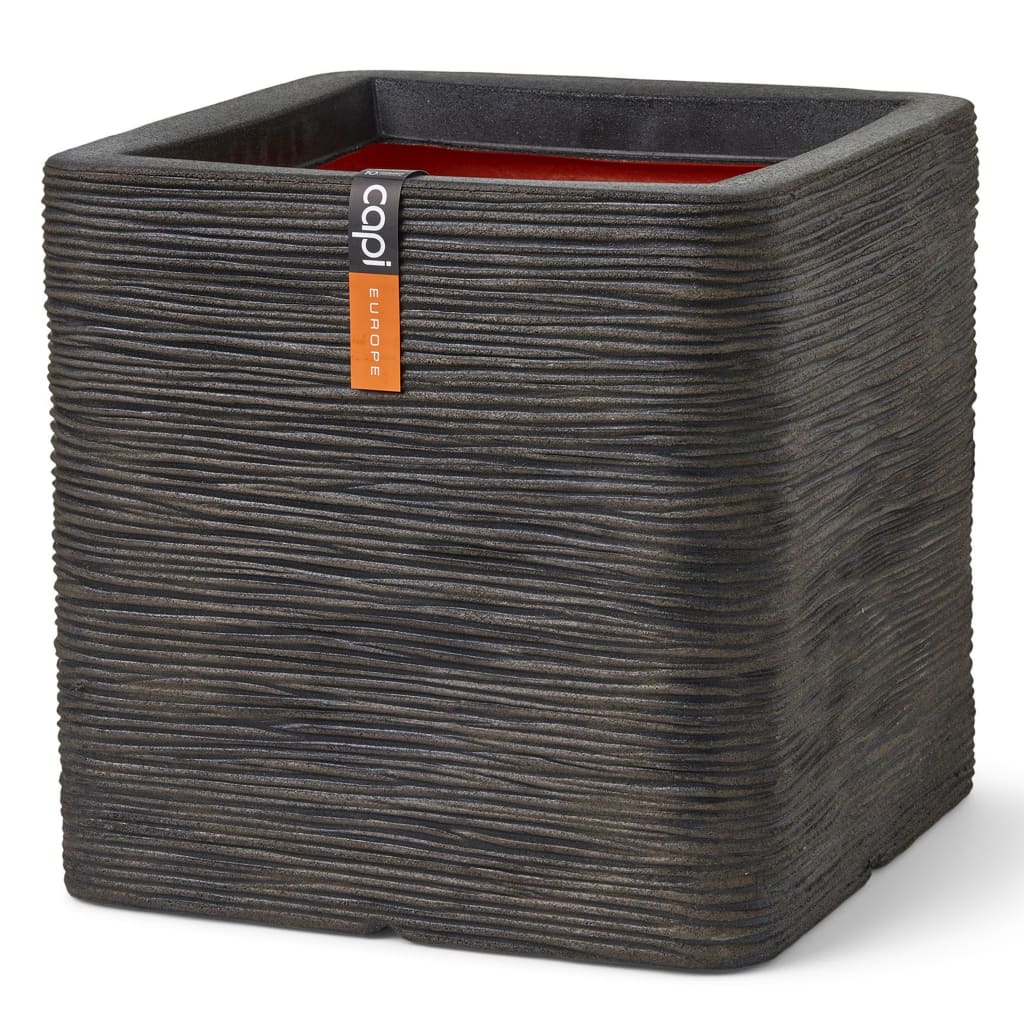Capi Capi Planter Nature Rib Square 30x30x30 cm brun foncé