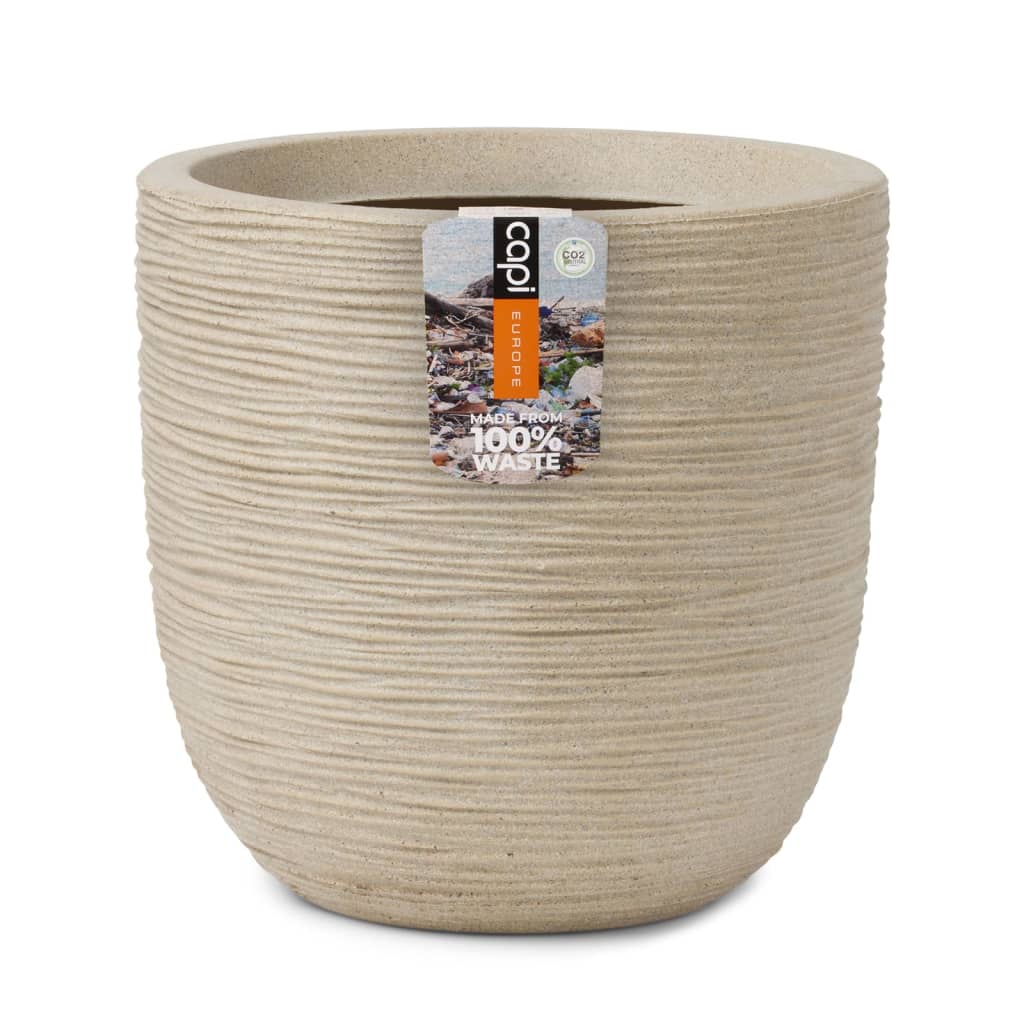 Capi Flowerpot déchet la nervure 35x34 cm Terrazzo beige