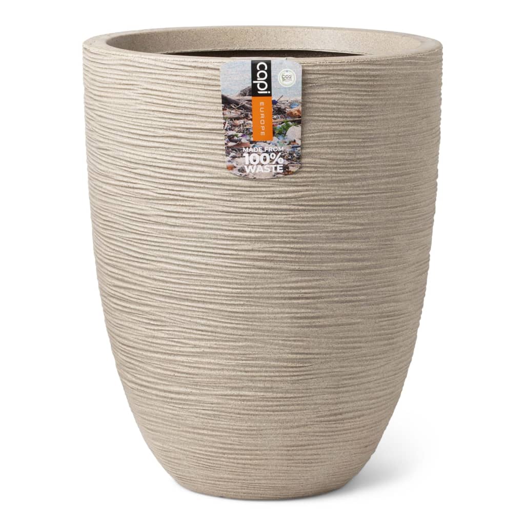 Capi Planter Rib Rib Elegant Low 46x58 cm Terrazzo Beige
