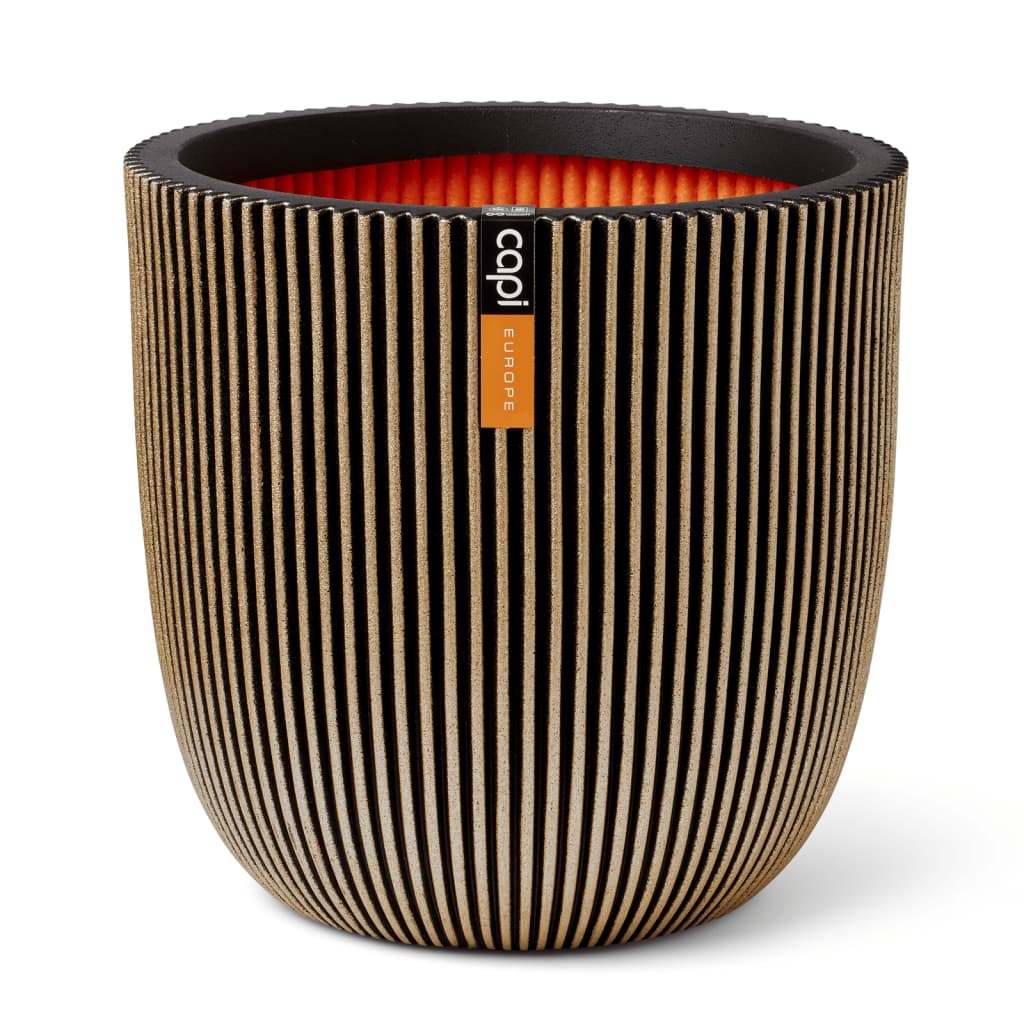 Capi Planter Groove 43x41 cm de couleur noire et or