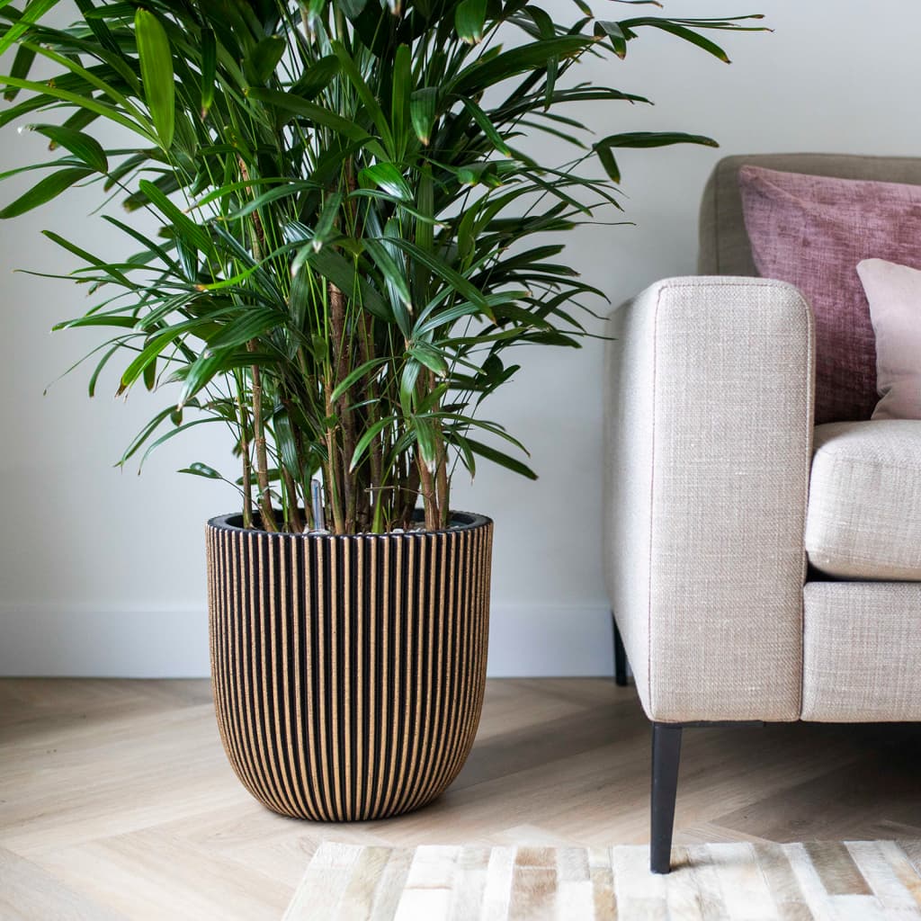 Capi Planter Groove 43x41 cm de couleur noire et or