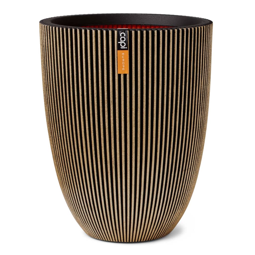Capi Flowerpot Groove élégant 46x58 cm noir et or de couleur