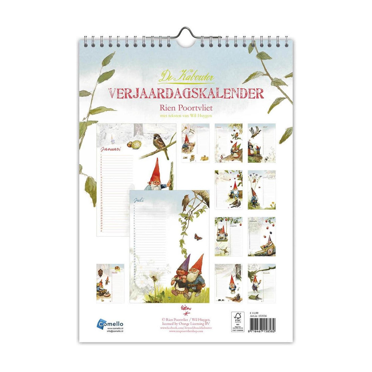 Calendrier d'anniversaire Comello le gnome a4