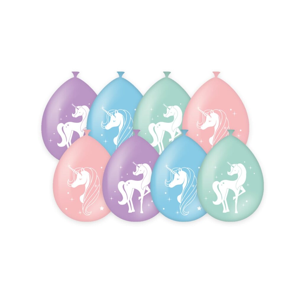 PD-party ballons de fête licorne 8 pièces rose violet bleu vert