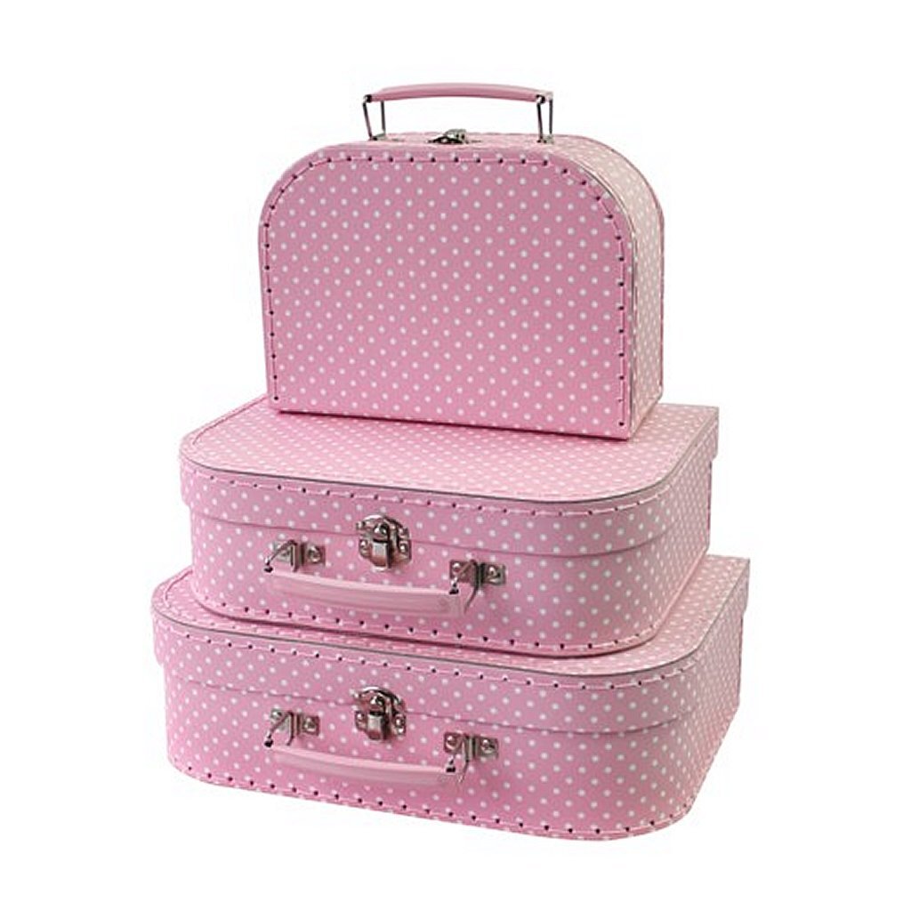Simply for Kids Ensemble de valises Simply for 3 pièces à pois rose