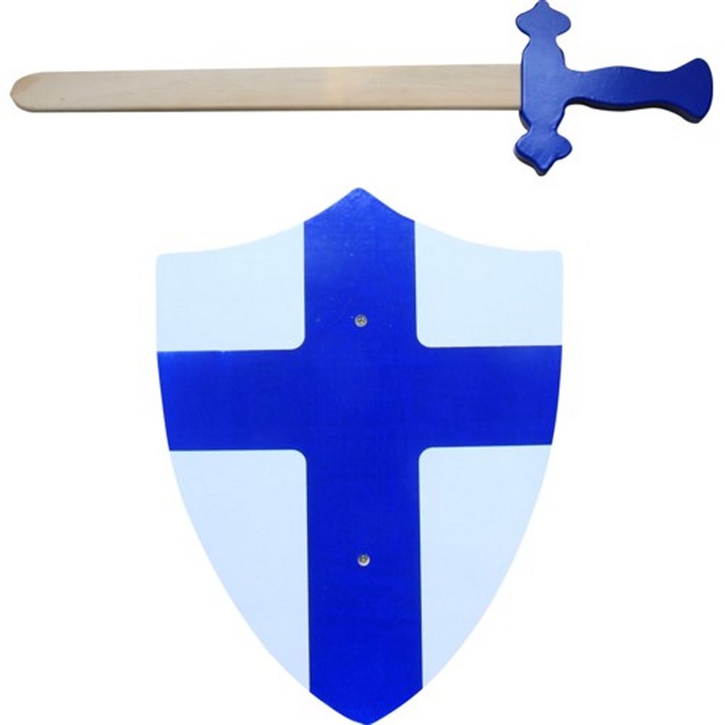 Épée et bouclier en bois Simply for Kids bleu