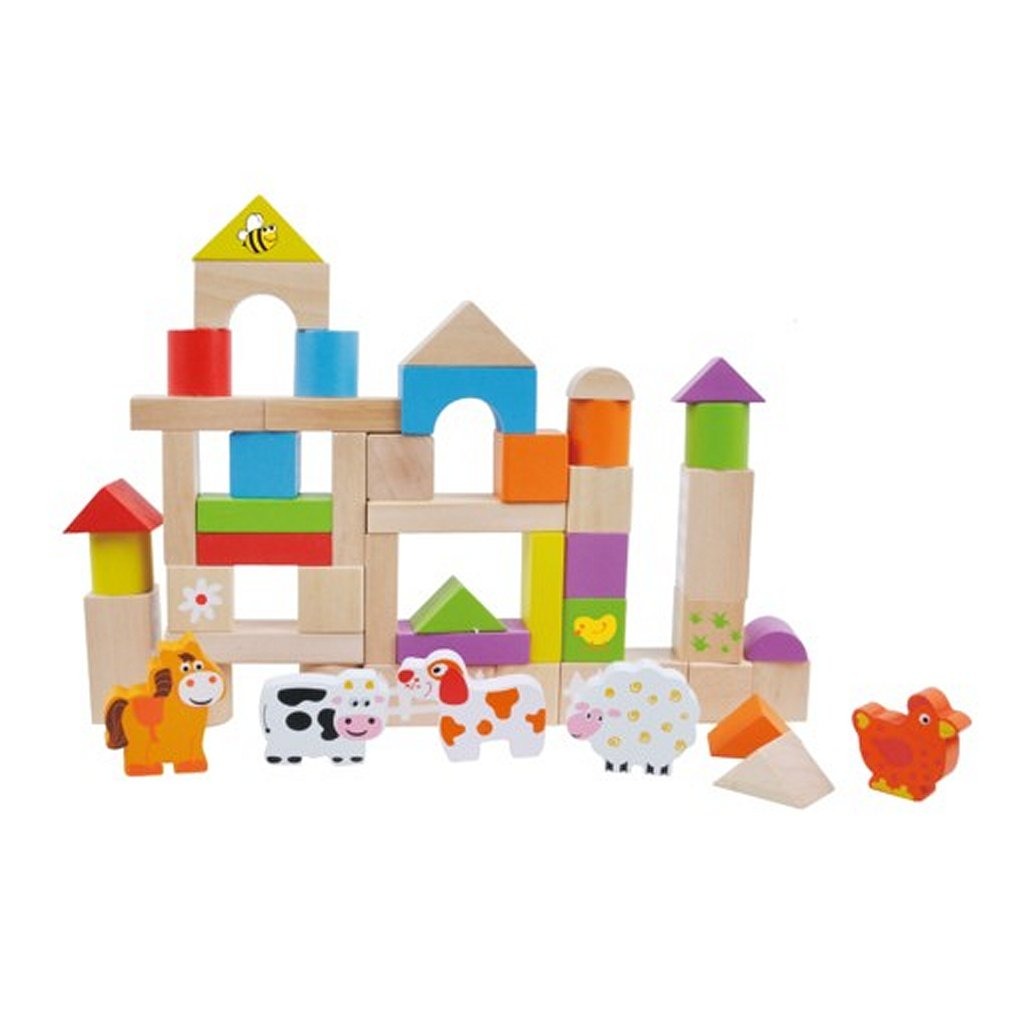 Simply for kids blocs de bois et animaux 50 pièces