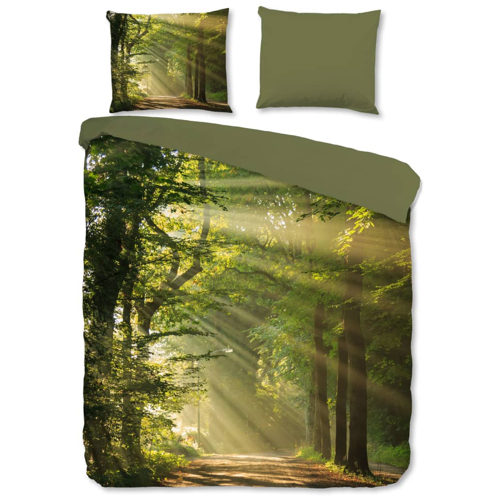 Good Morning Good Morning Housse de couette WOODS 140x200 220 cm vert