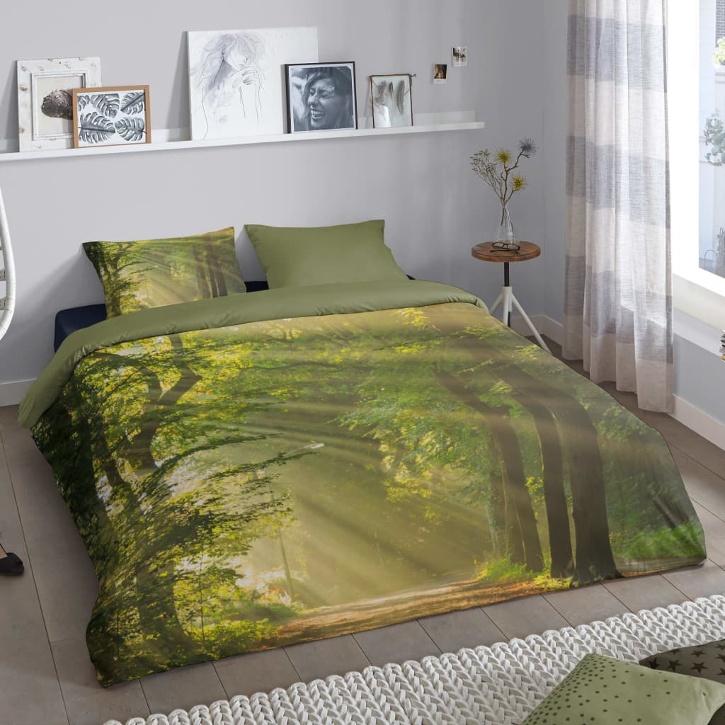 Good Morning Good Morning Housse de couette WOODS 140x200 220 cm vert