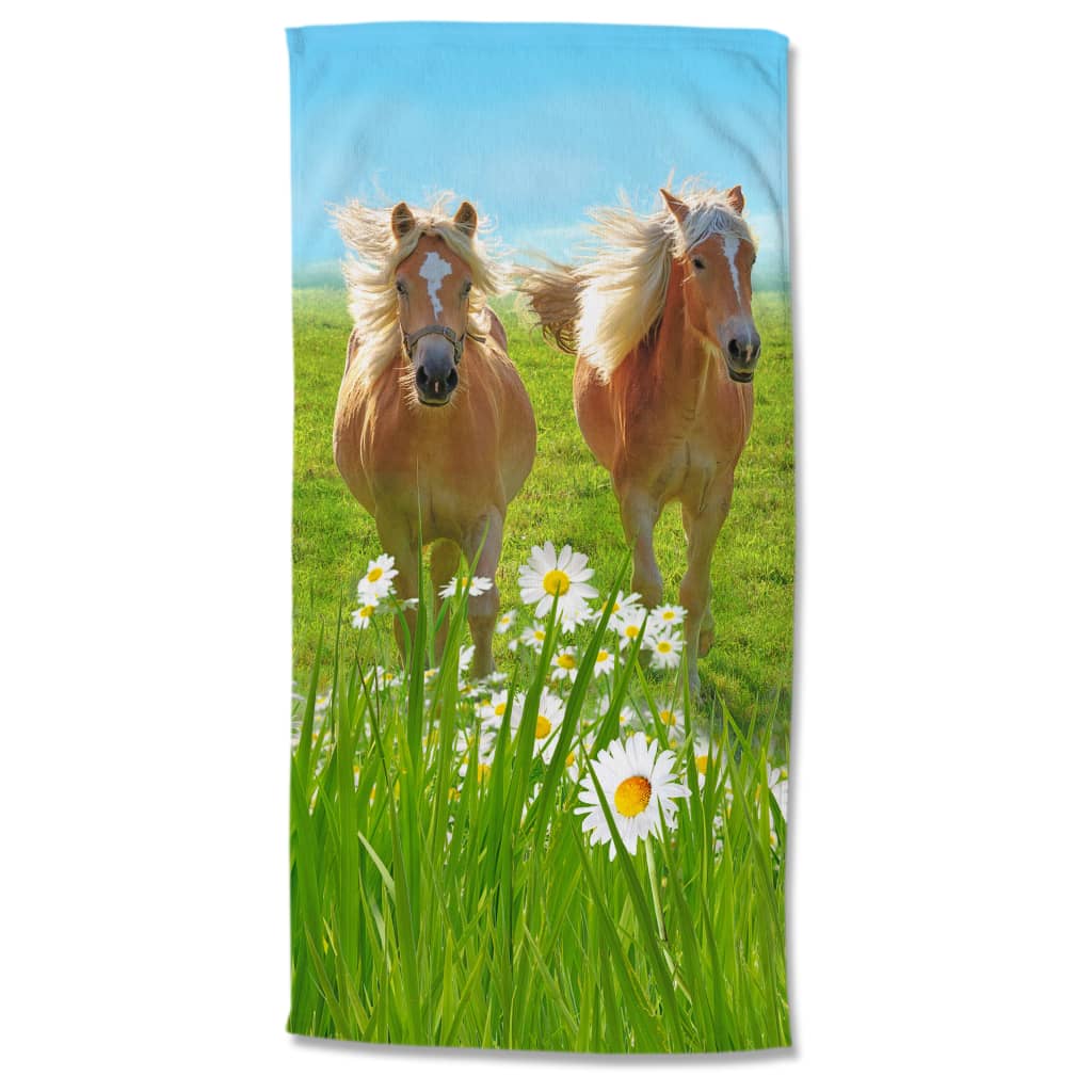 Good Morning Good Morning Beach Towel Horses 75x150 cm Multi-Colord