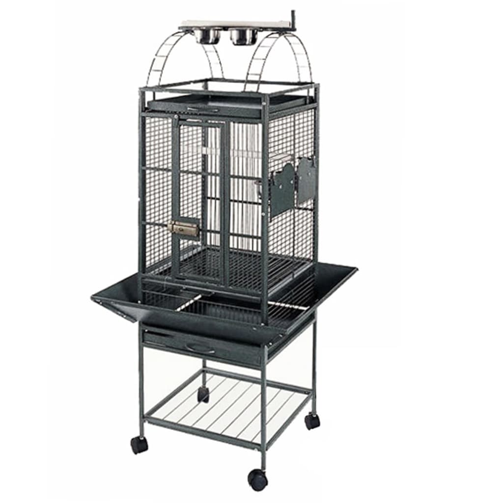 Strong Parrot Cage Villa Helios 46x46x149 cm Silver Gray 93016