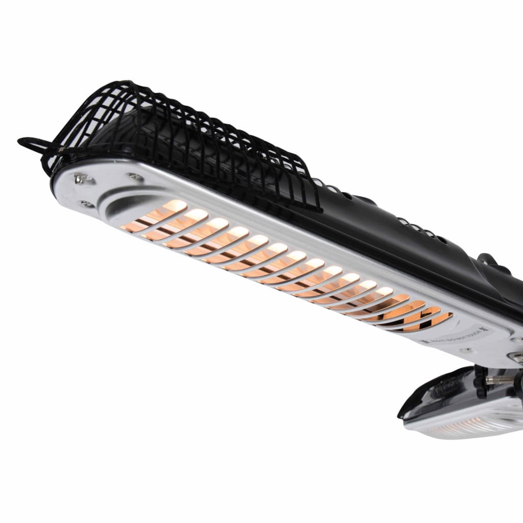 Chauffage parasol du soleil 2000 w halogène noir et argent Ph10