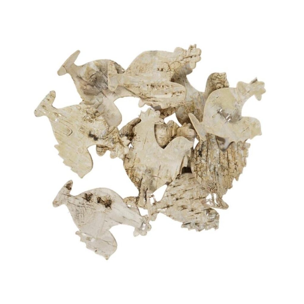 Figurines de poulet d'autres marques en écorce naturelle 8 cm 24 pièces