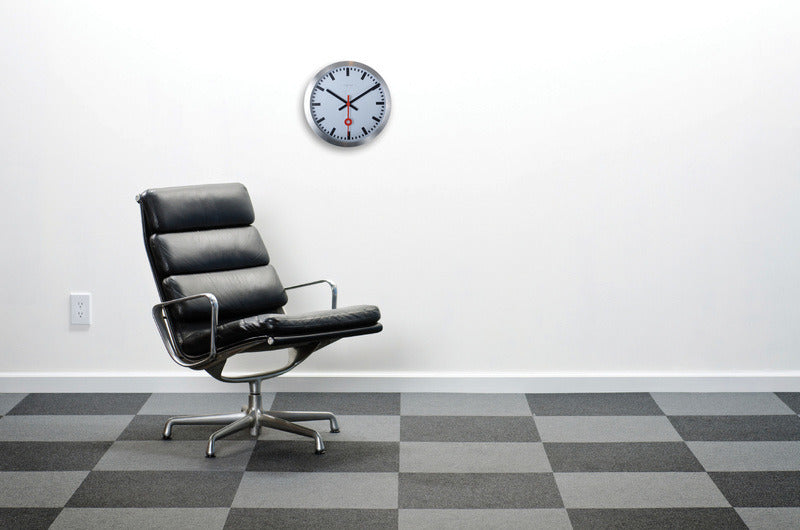Nexttime ne-3999ar horloge murale dia. 35 cm, aluminium brossé, #039;station #039;