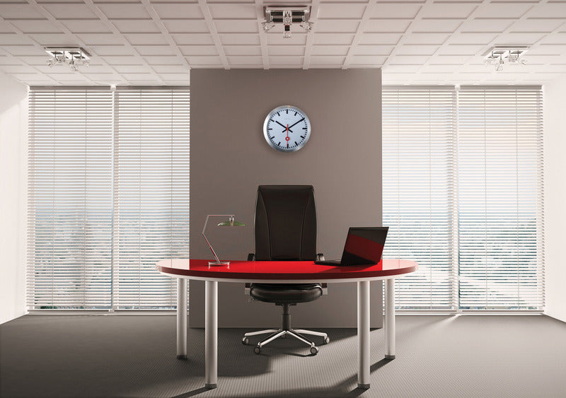 Nexttime ne-3999ar horloge murale dia. 35 cm, aluminium brossé, #039;station #039;