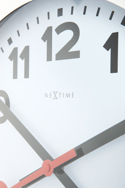 Nexttime ne-3999ar horloge murale dia. 35 cm, aluminium brossé, #039;station #039;