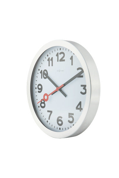 Nexttime ne-3998ar horloge murale dia. 19 cm, aluminium brossé, 'station'