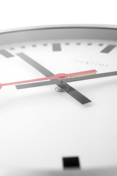 Nexttime ne-3998st horloge murale dia. 19 cm, aluminium brossé, 'station'