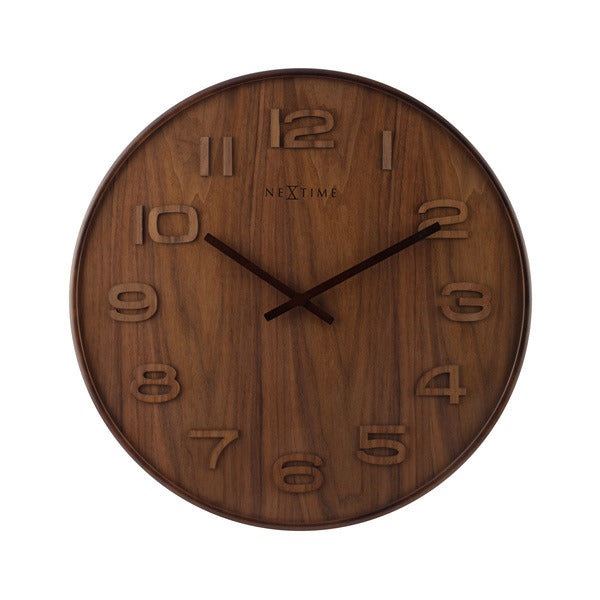 Nexttime ne-3096br horloge murale dia. 35 cm, bois, marron, 'bois bois médium'