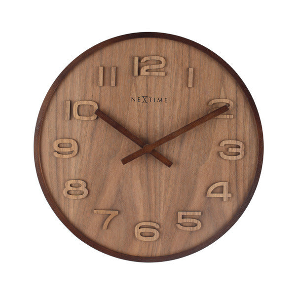 Nexttime ne-3096br horloge murale dia. 35 cm, bois, marron, 'bois bois médium'