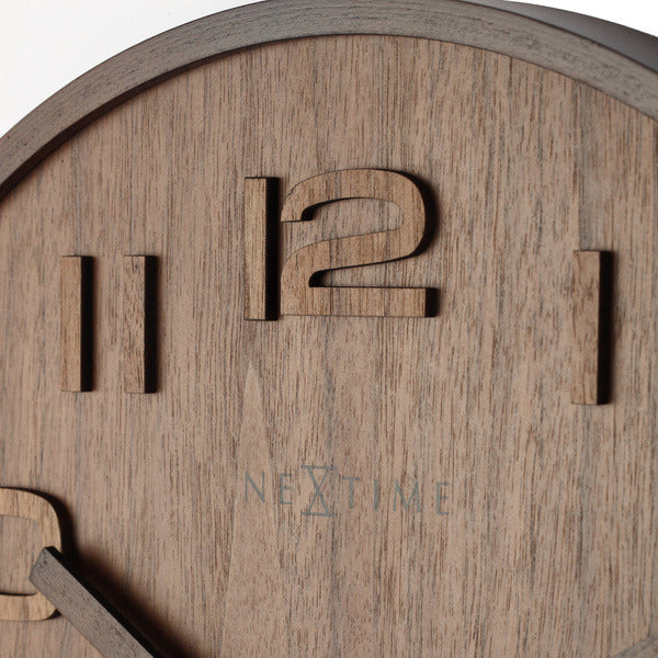 Nexttime ne-3096br horloge murale dia. 35 cm, bois, marron, 'bois bois médium'
