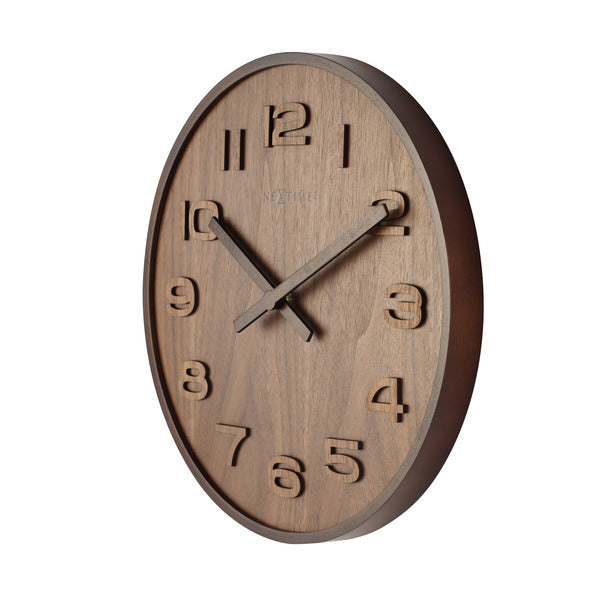 Nexttime ne-3096br horloge murale dia. 35 cm, bois, marron, 'bois bois médium'