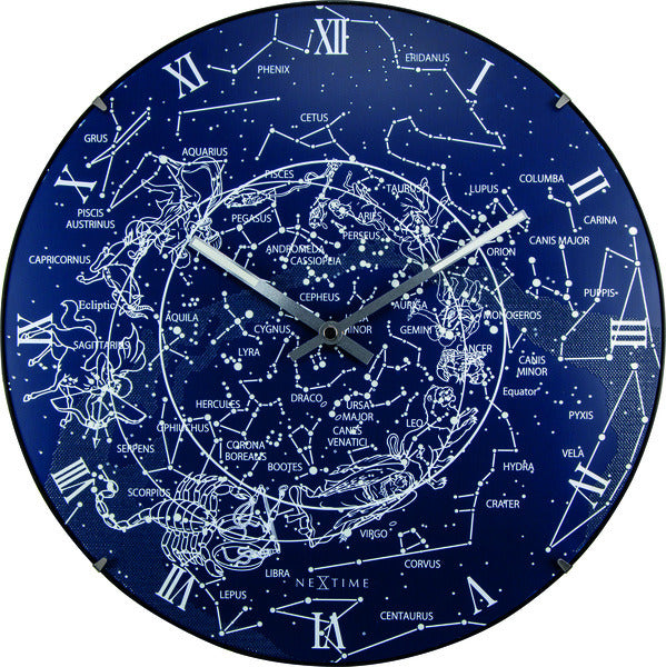 Nexttime ne-3165 horloge murale dia. 35 cm, verre convexe, 'dôme de la Voie lactée'