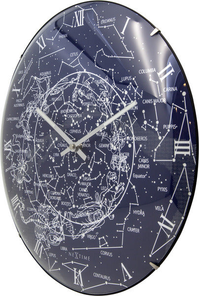 Nexttime ne-3165 horloge murale dia. 35 cm, verre convexe, 'dôme de la Voie lactée'