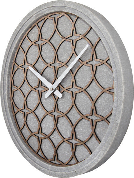 Nexttime ne-3212br horloge murale dia. 39,5 cm, bois polyrésine, gris