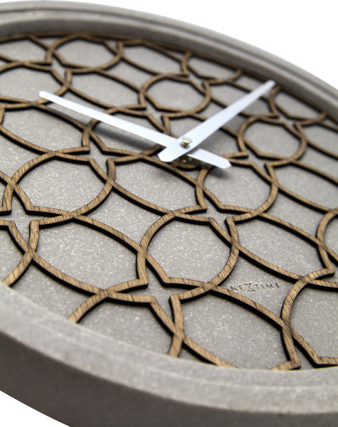 Nexttime ne-3212br horloge murale dia. 39,5 cm, bois polyrésine, gris