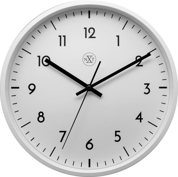 Nextime nx-7320 horloge murale nxt diamètre 30cm plastique blanc, cadran blanc