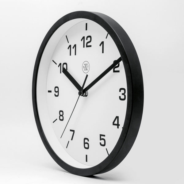 Nexttime nx-7321zw horloge murale nxt diamètre 20cm plastique noir, cadran blanc