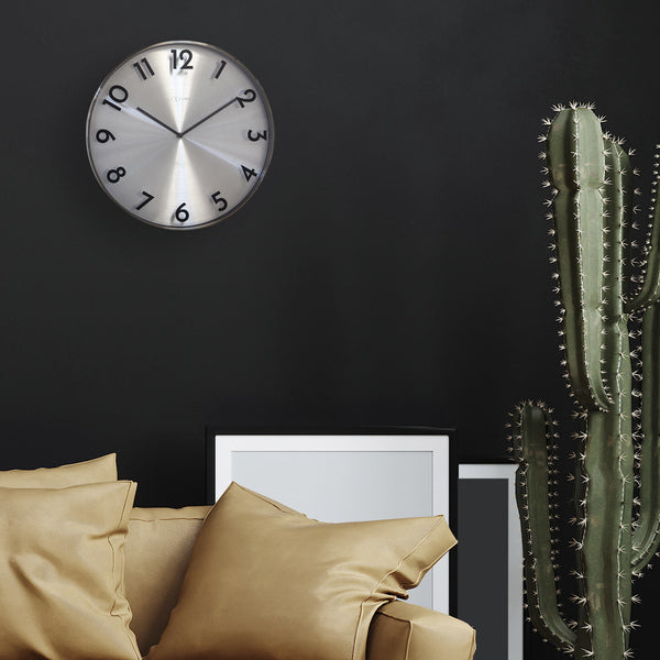 Nextime ne-3289gs horloge murale en métal - 40cm - horloge silencieuse - métal - réflexion