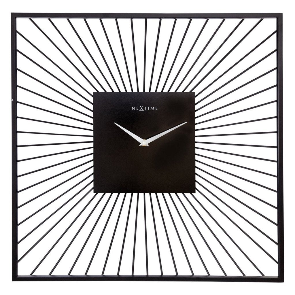 Nexttime horloge murale carrée 45x45x15 cm métal noir