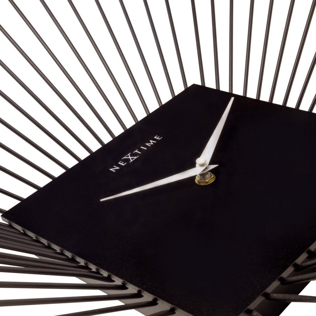 Nexttime horloge murale carrée 45x45x15 cm métal noir