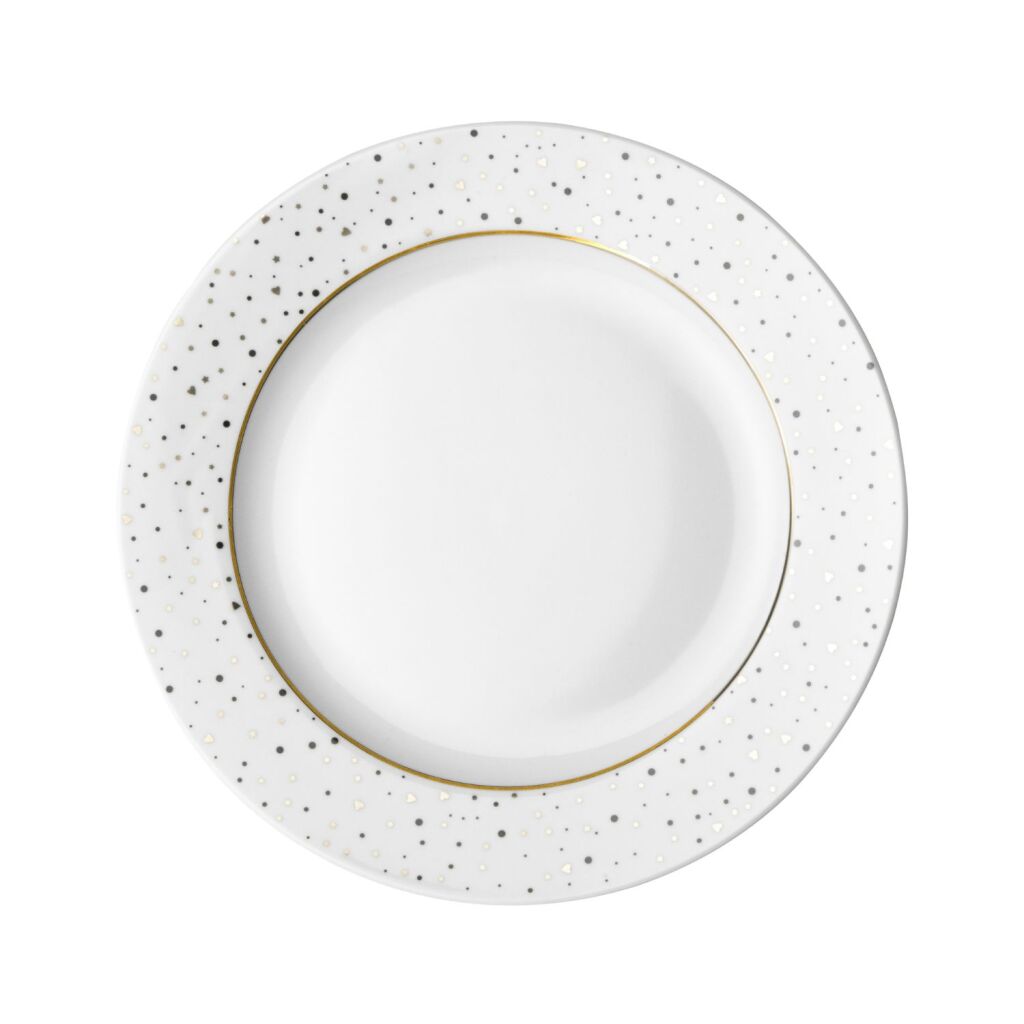 Assiette plate rose hollandaise 21cm à paillettes