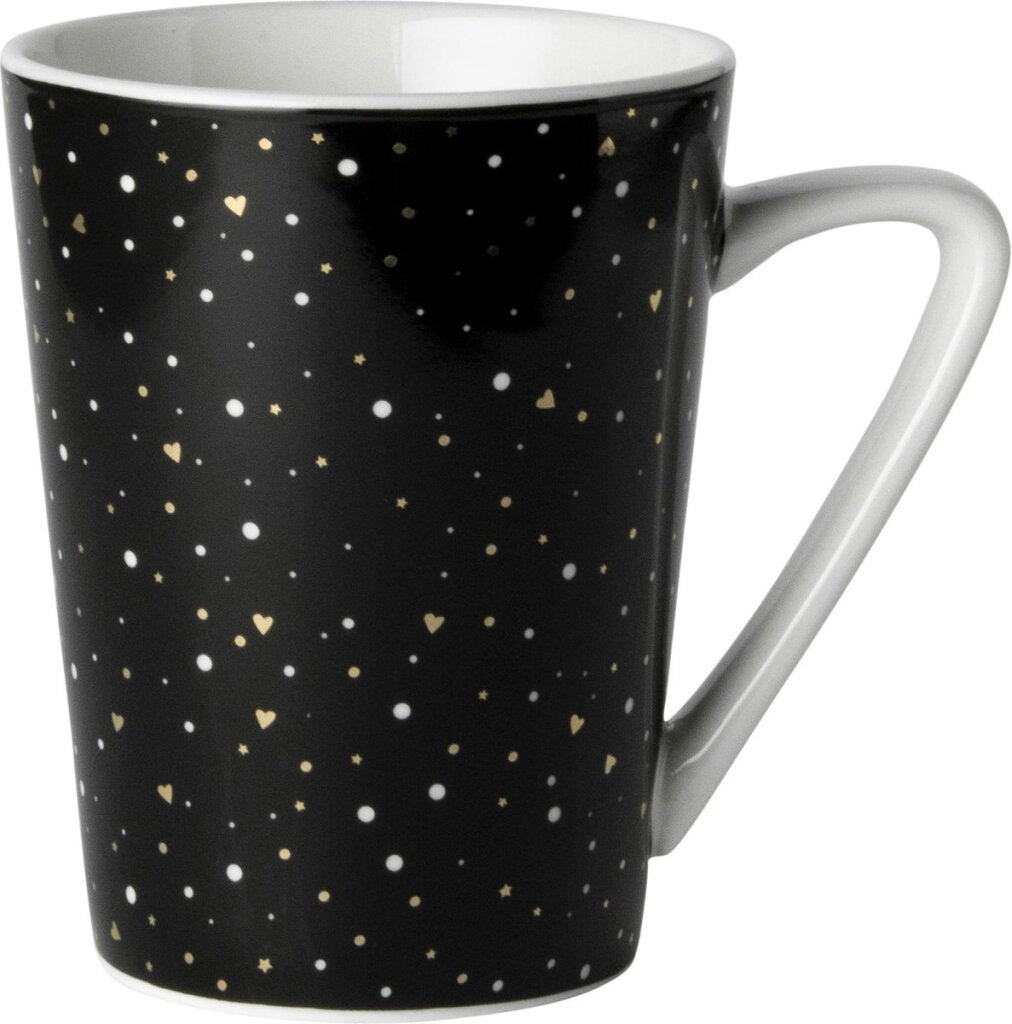 Dutch rose loft mug noir et blanc noir avec paillettes 31 cl